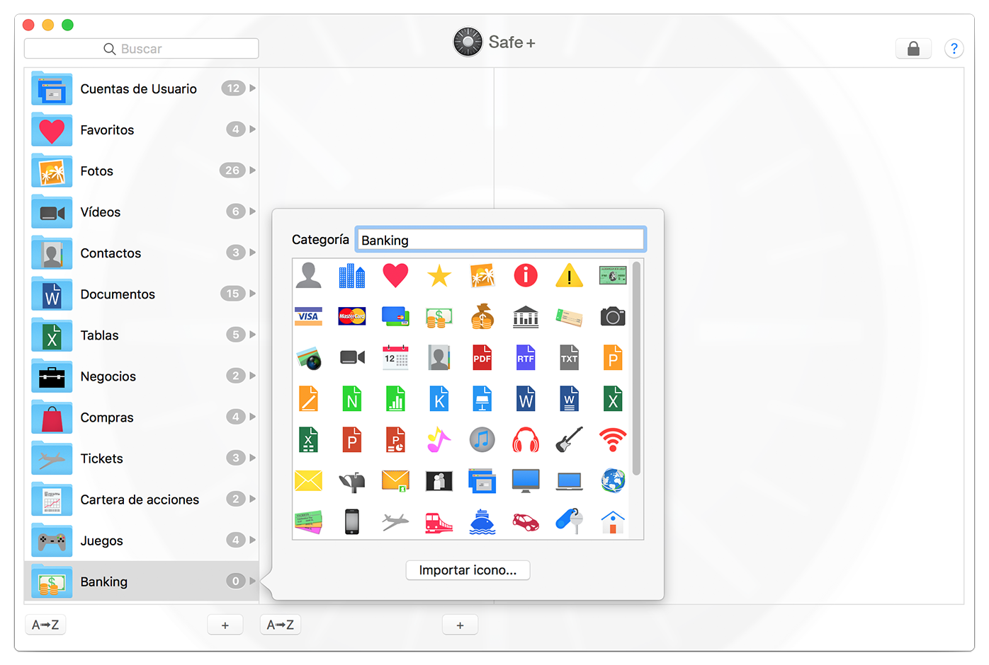 Safe + for Mac Create a Category.